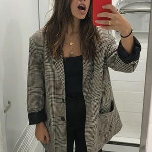Zara checkered plaid blazer